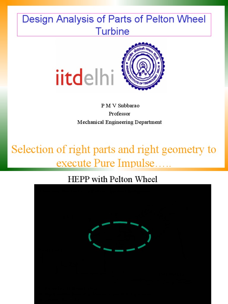Pelton Wheel Turbine Design Overview | PDF | Fluid Dynamics | Turbine