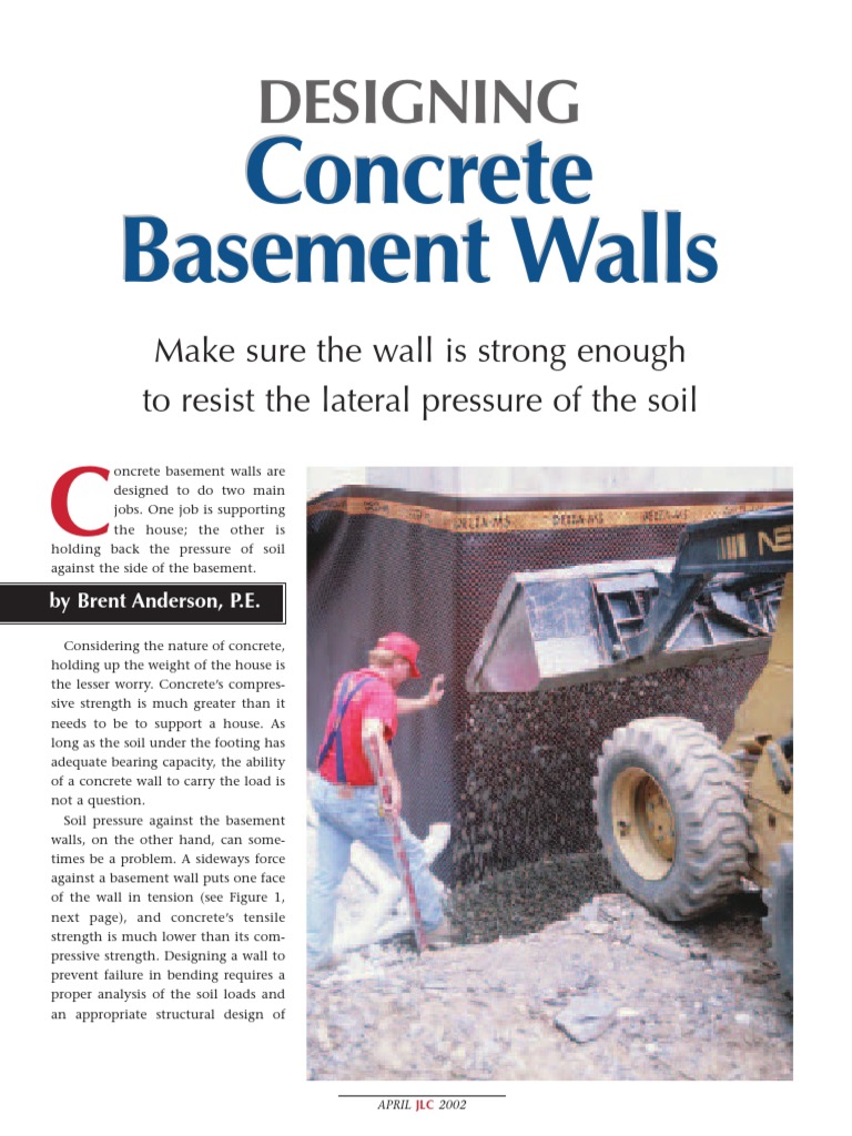Concrete - Designing Concrete Basement Walls PDF | PDF | Drainage ...