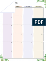 Dated Monthly Calendar Botanical Design PDF