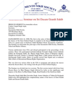 International Seminaron Dasam GranthSahib Press Release