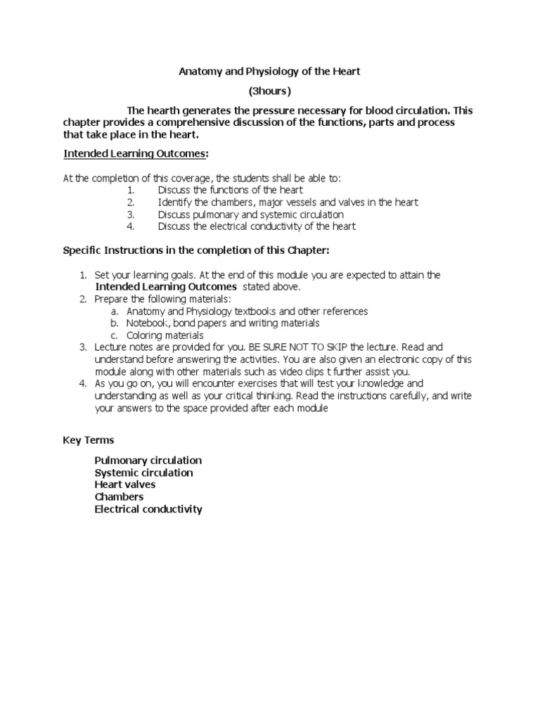 Anatomy and Physiology of The Heart | Download Free PDF | Heart Valve ...