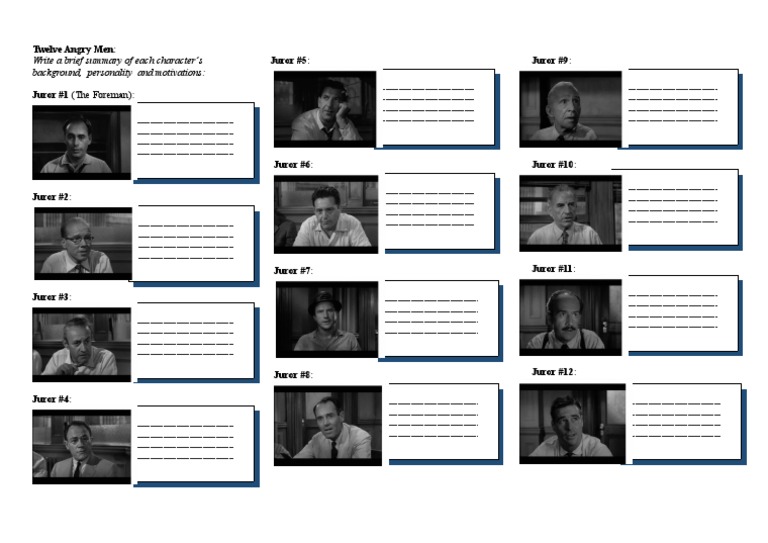 Character Analysis of 12 Angry Men | PDF | Law