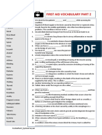 First Aid Vocabulary Part 2 Worksheet Templates Layouts - 132408