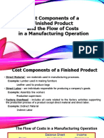 Cost Components of A Finished Product and The Flow of Costs in A Manufacturing Operation