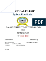 Practical File Of: Python Practicals