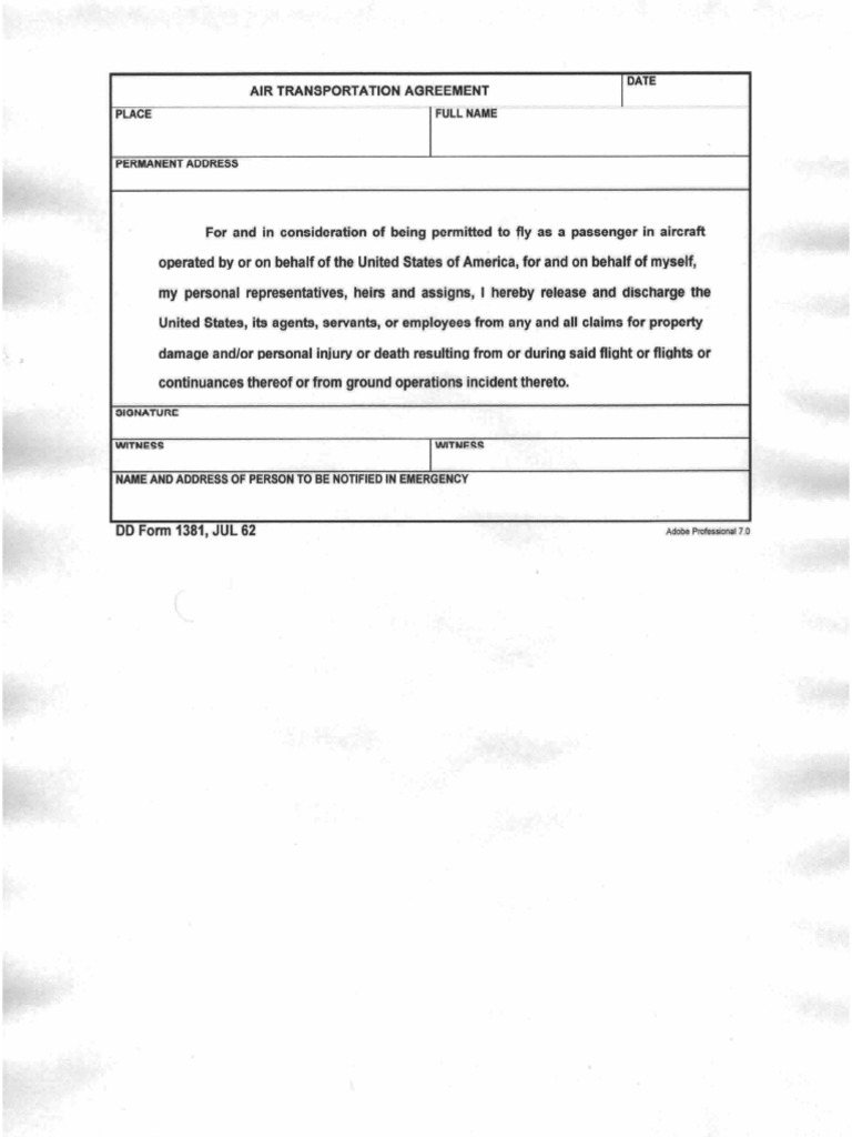 Flight Form 1381 | PDF