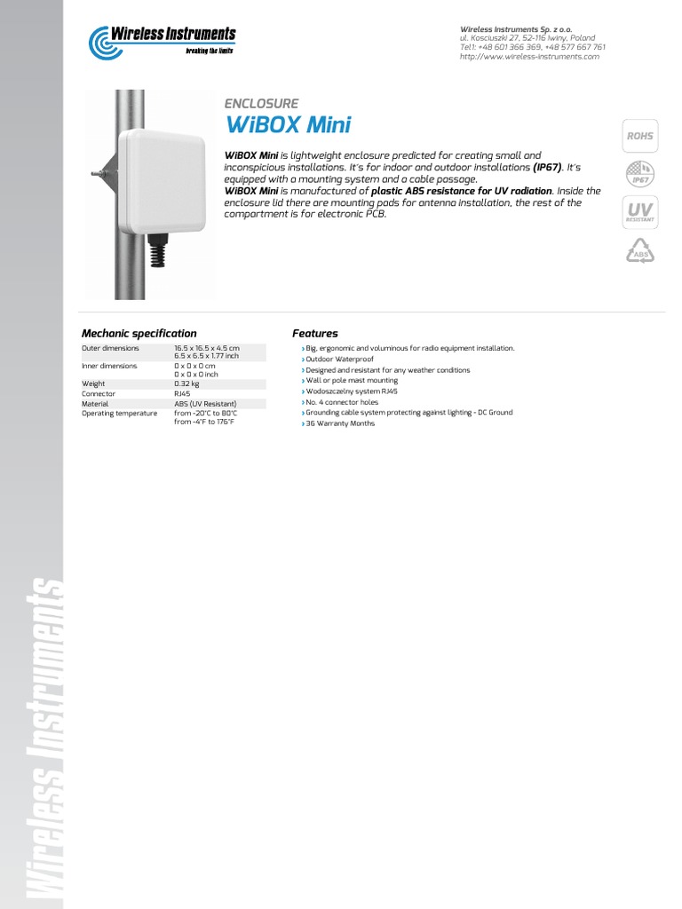 Wibox Mini Datasheet | PDF