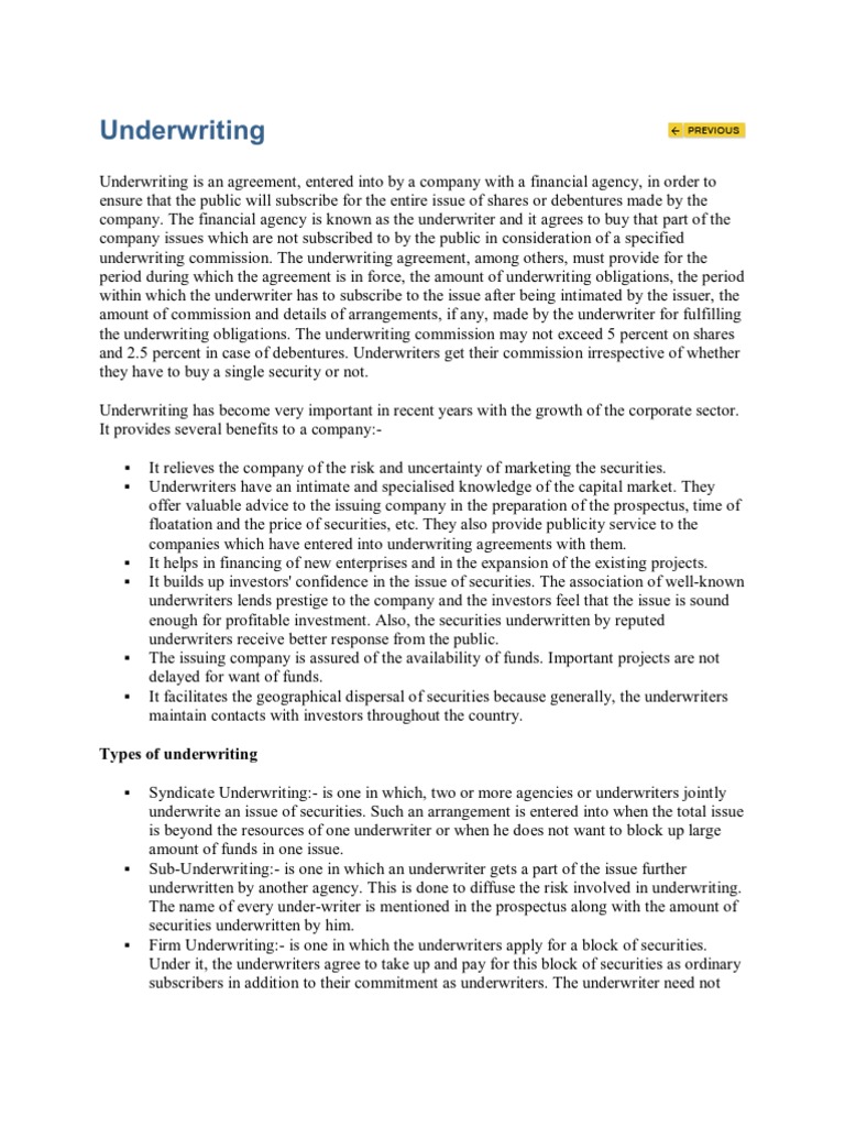 Underwriting 2 | PDF | Underwriting | Securities (Finance)
