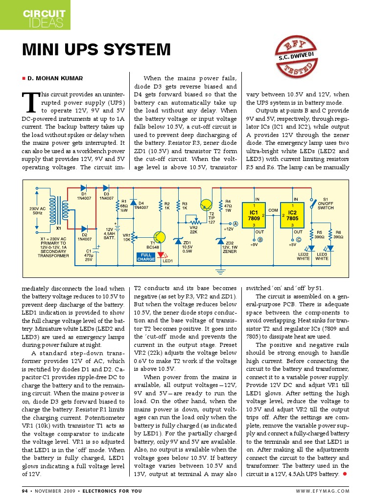 Mini Ups System | PDF | Science & Mathematics | Computers