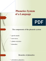 The Phonetics System of a Language