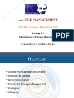 Change Management: Fall 2020, Batch (Es) : BBA-VII & VIII