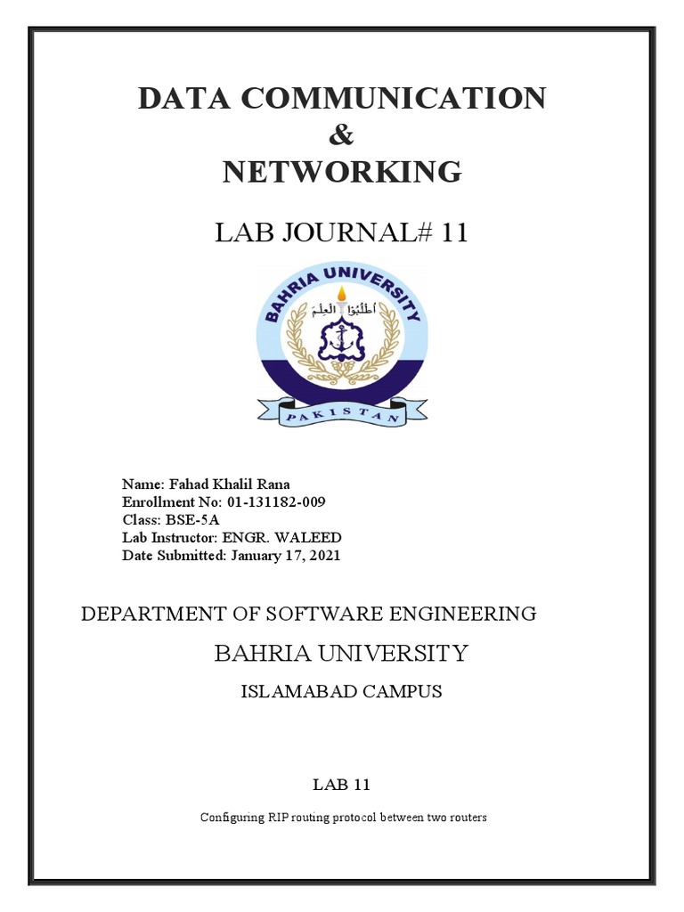 Data Communication & Networking Lab Journal 11 PDF Router