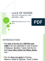 Sale of Goods Act 1957 (REVISED 1989)