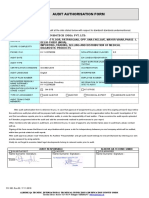 FR-185 AUDIT AUTHORISATION FORM REV02