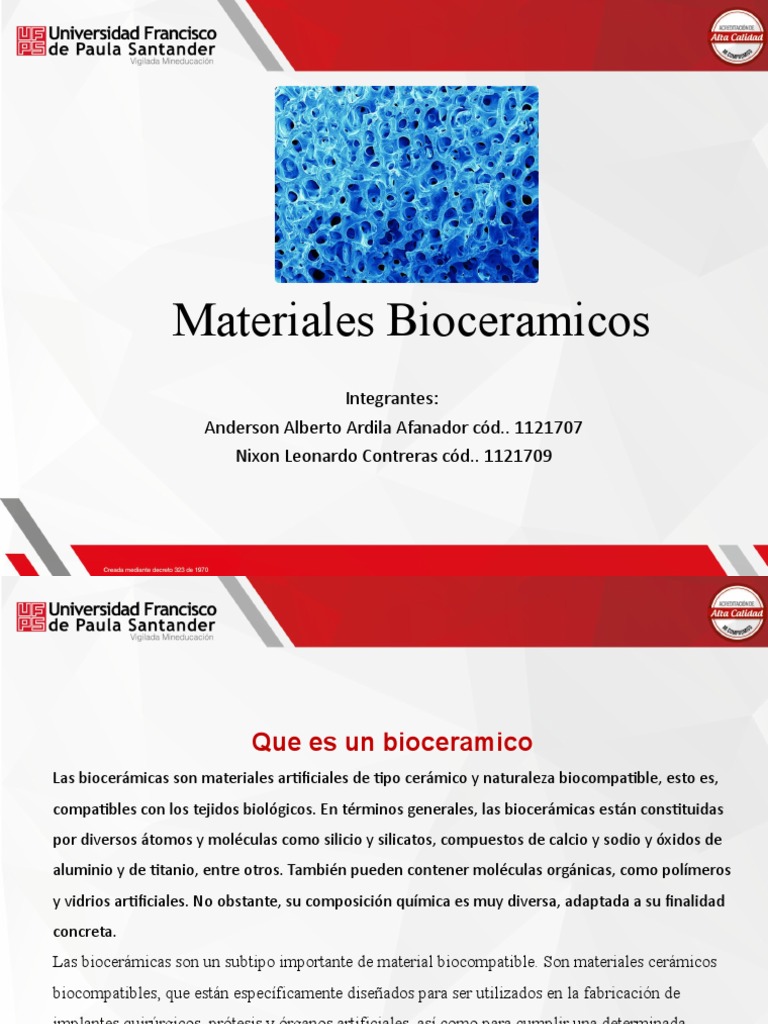 Guía de Biocerámicas Médicas | PDF | Biocerámica | Hueso