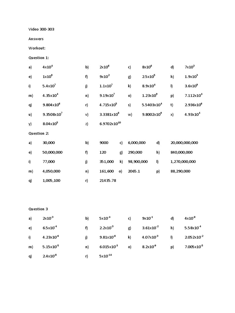 Standard Form Questions and Answers | PDF