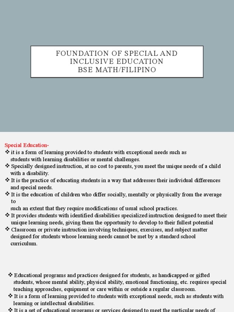 Special Education Overview and Practices | PDF | Special Education ...