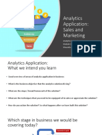 Analytics Application: Sales and Marketing: Analytics in Practice Module 3: Session 1 Moumita Sarker