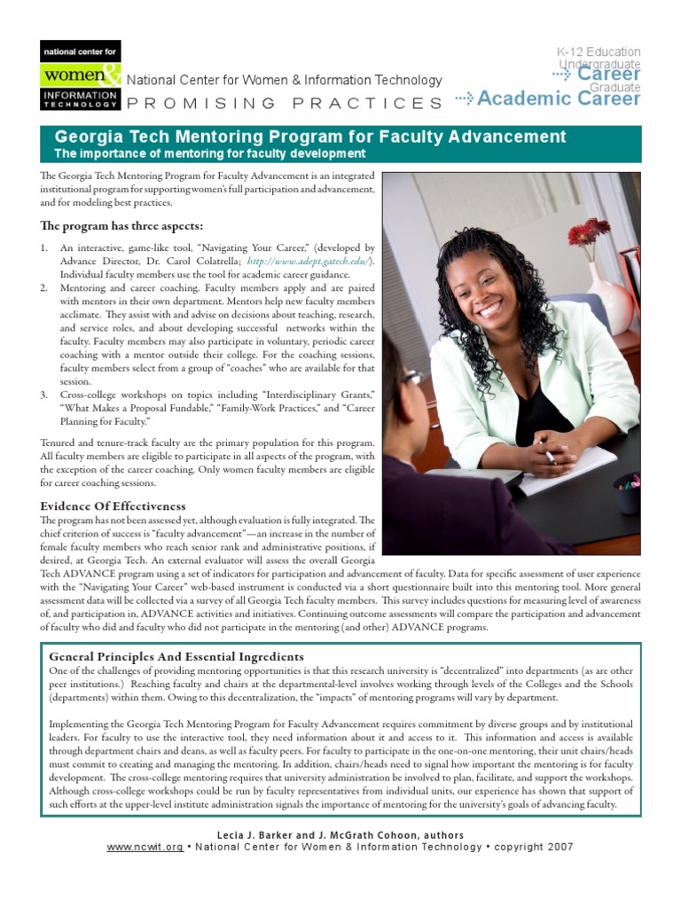Georgia Tech Faculty Mentoring Program | PDF | Mentorship | Survey ...