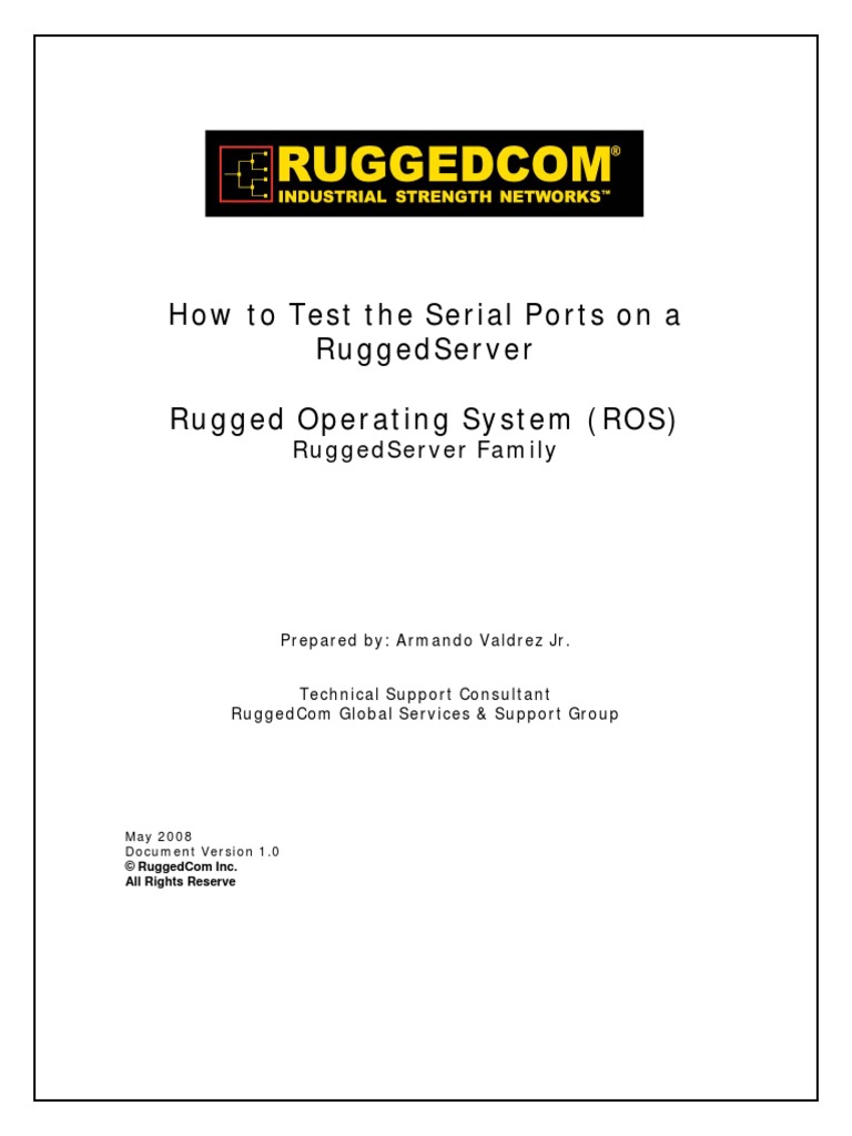 RuggedCom - Testing Serial Ports On A RuggedServer v1.0 | PDF | Port ...