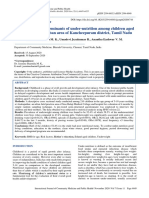 Prevalence and Determinants of Under-Nutrition Among Children Aged 5-10 Years in An Urban Area of Kancheepuram District, Tamil Nadu