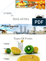 Top 5 Fruits in Malaysia - Durian, Bananas, Coconut, Mango, Papaya
