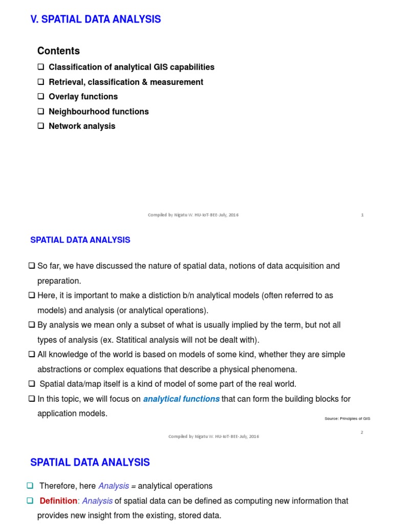 Overview of Spatial Data Analysis | PDF | Geographic Information System ...
