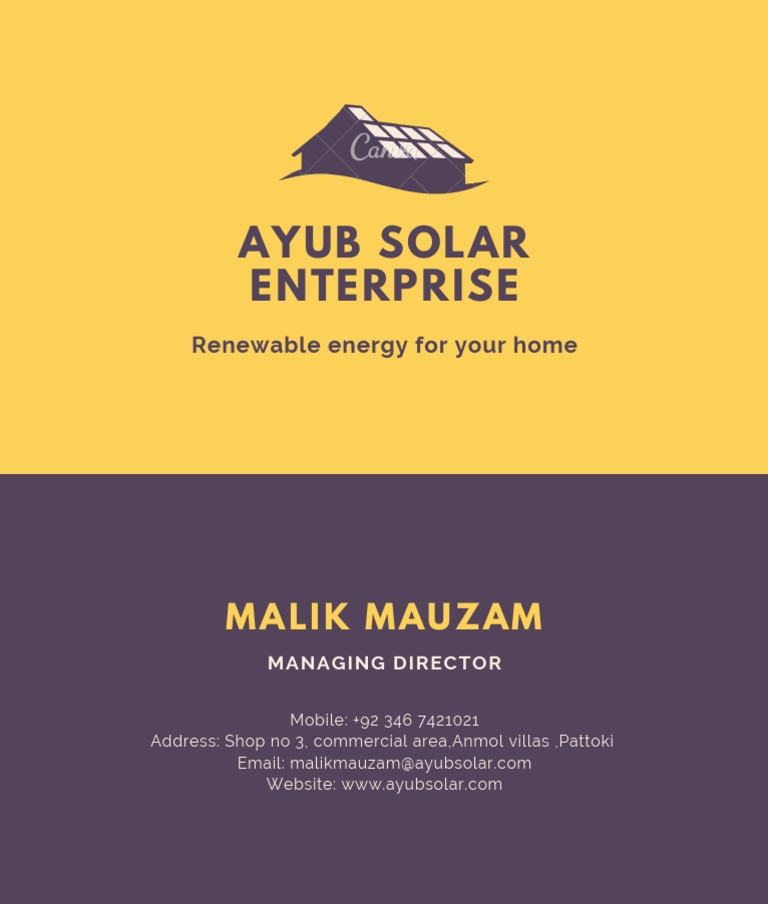 Ayub Solar Enterprise | PDF