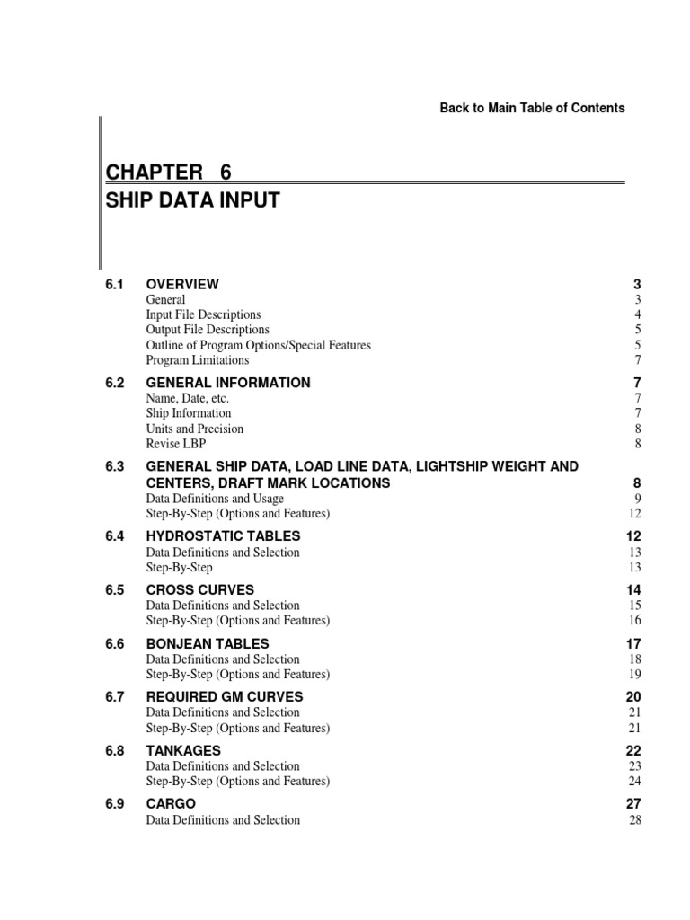 Inputting Essential Ship Data for Stability and Strength Calculations ...