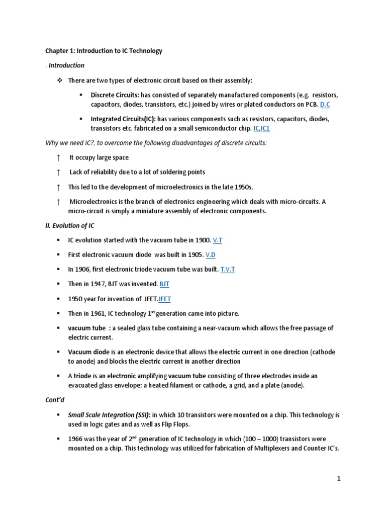 An InDepth Overview of Integrated Circuit Technology From its Origins