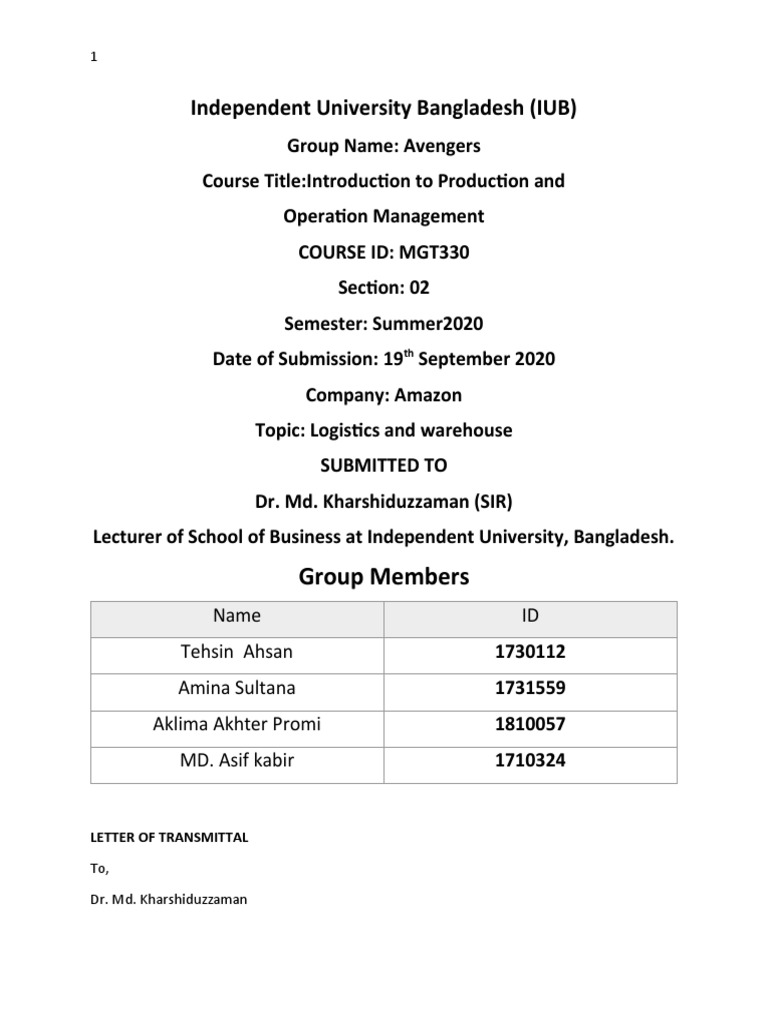 Amazon Team Avengers PDF Warehouse Logistics