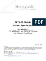 TFT LCD Module Product Specification: 7.0" (800 (RGB) X 480 DOTS) TFT Module With Resistive Touch Panel