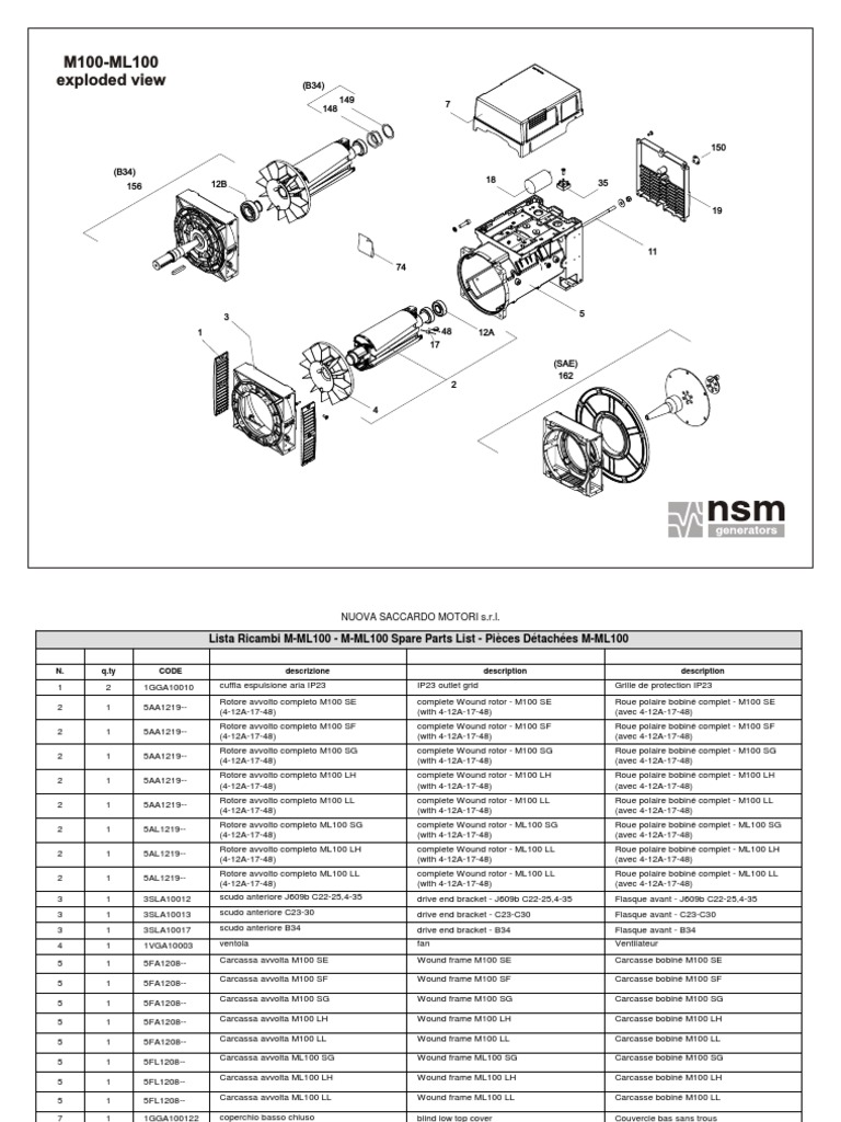 M100-ML100 exploded view diagram | PDF | Electrical Equipment ...