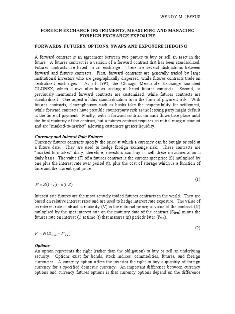 Foreign Exchange Instruments, Measuring and Managing Foreign Exchange ...