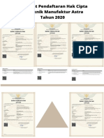 Sertifikat Pendaftaran Hak Cipta Politeknik Manufaktur Astra Tahun 2020 PDF