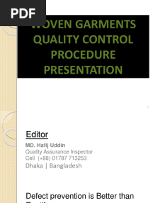 Woven Garments Quality Control Procedure