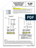 Glass Mirror With Stainless Steel Angle Frame: Technical Data