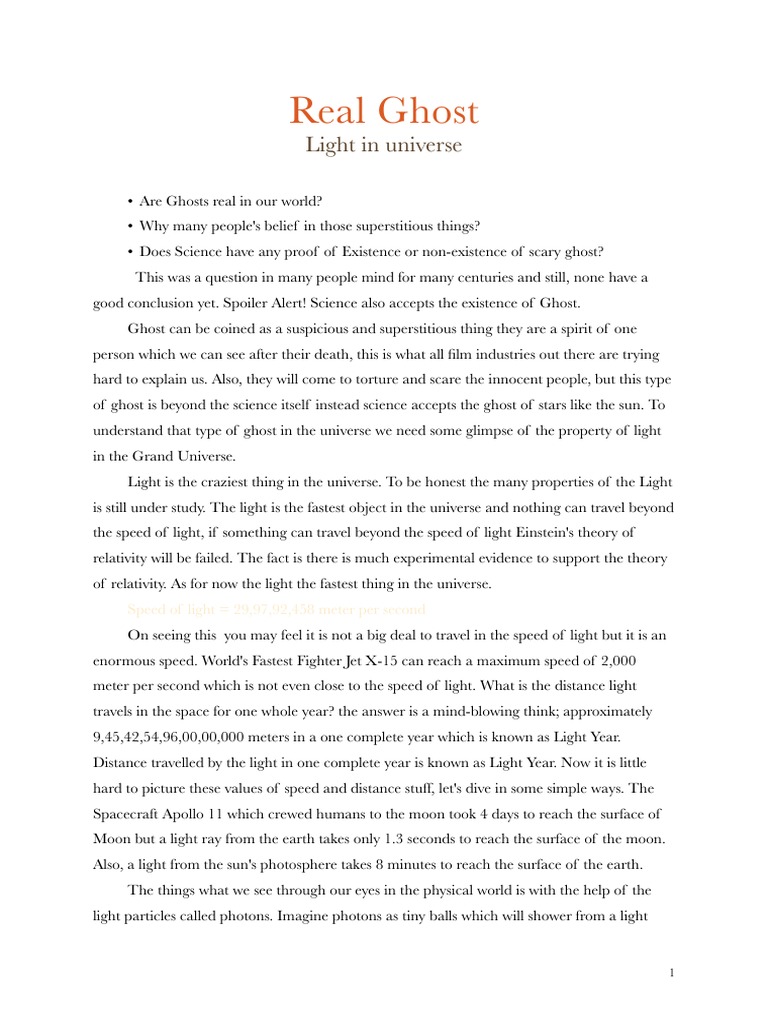 Real Ghost | PDF | Stars | Sun
