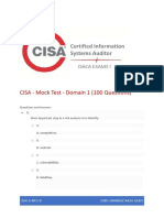 CISA - Mock Test - Domain 1 (100 Questions