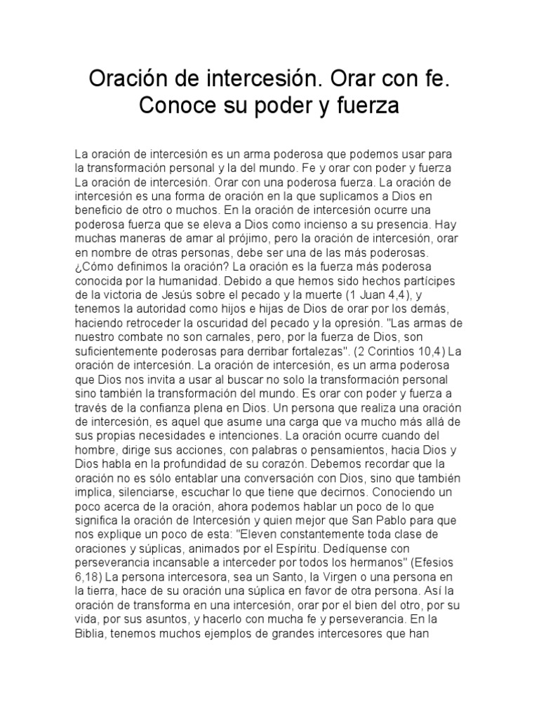 Poder de la Oración de Intercesión PDF Libros de reyes