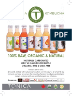 100% Raw, Organic & Natural: Naturally Carbonated Only 45 Calories Per Bottle Organic, Raw & Gmo-Free