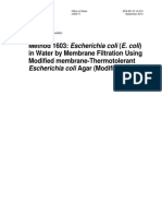 Method 1603: Escherichia Coli (E. Coli) in Water by Membrane Filtration Using Modified Membrane-Thermotolerant