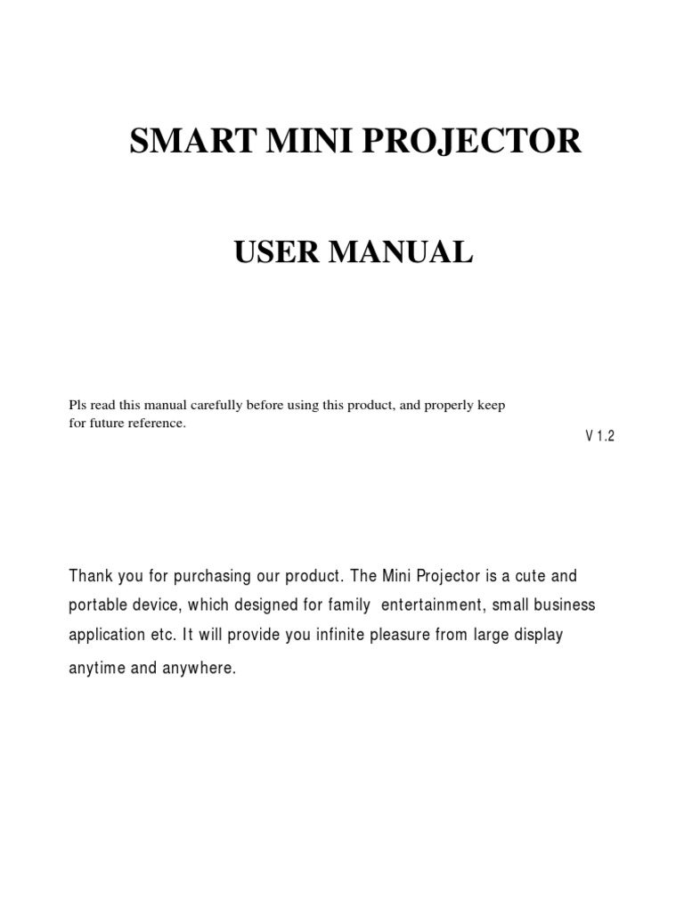 Smart Mini Projector User Manual | PDF | Ios | Google Play