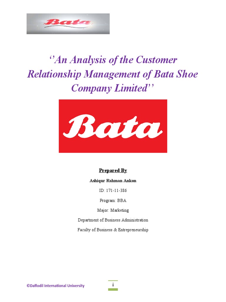 An Analysis of The Customer Relationship Management of Bata Shoe