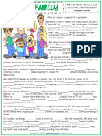 Present Simple Julias Family Esl Reading Text Gap Fill Exercise Worksheet PDF