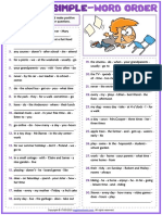 Present Simple Tense Esl Printable Word Order Exercise Worksheet PDF