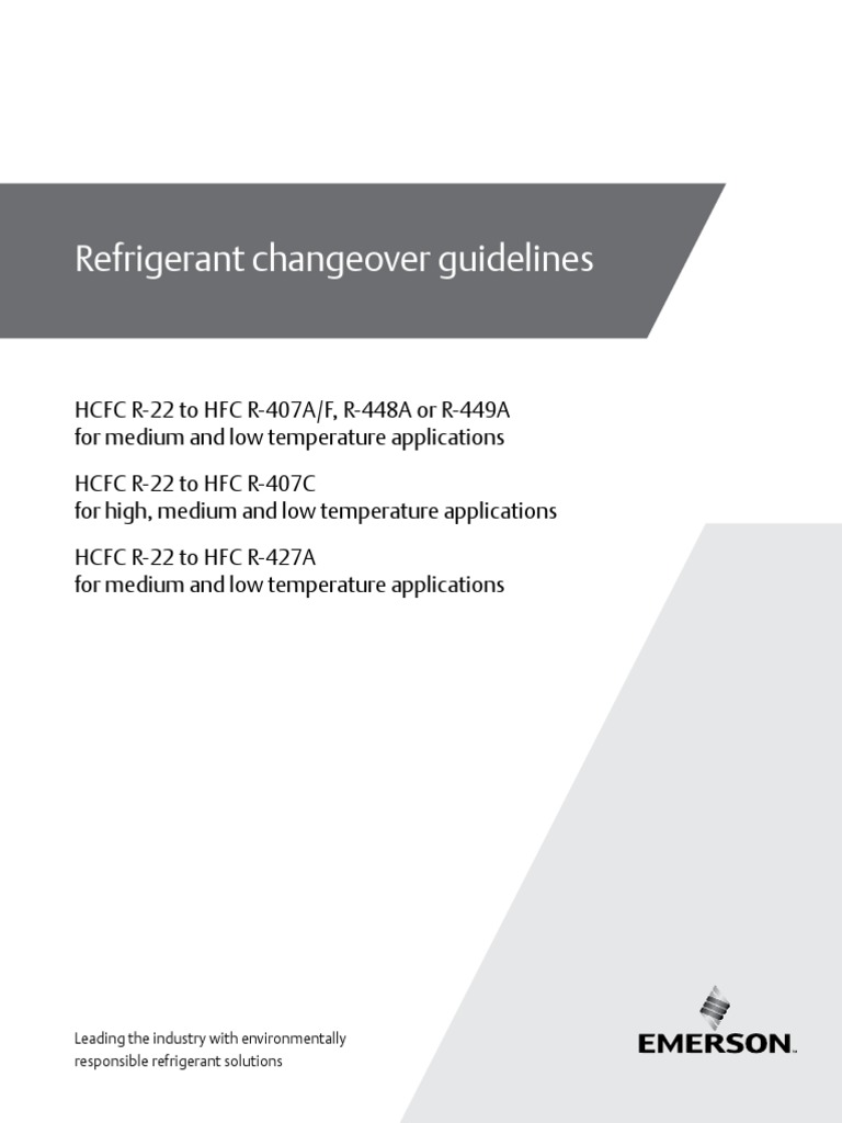 Refrigerant Changeover Guidelines Leading The Industry With