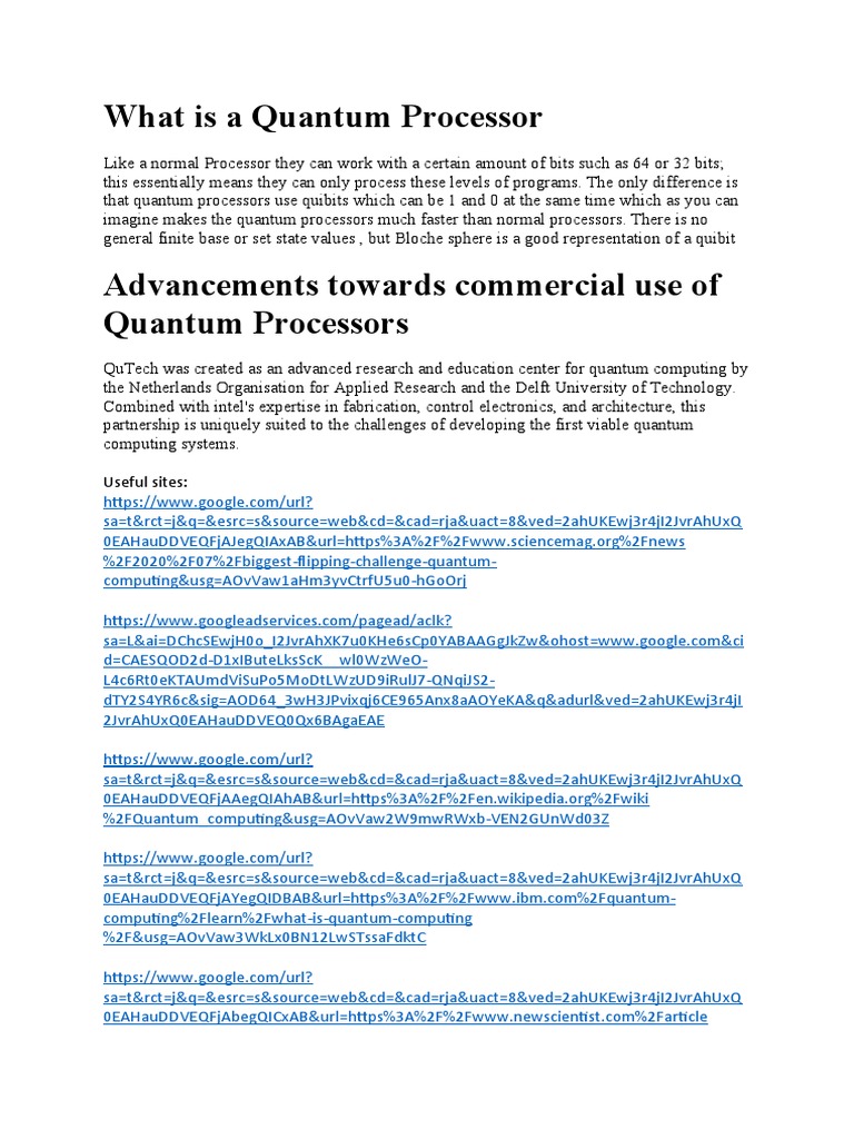 Understanding Quantum Processors | PDF | Central Processing Unit ...