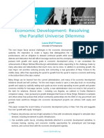 Economic Development: Resolving The Parallel Universe Dilemma
