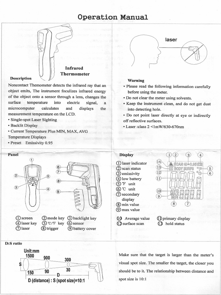 Mastech MS6520B Infrared Thermometer PDF | PDF